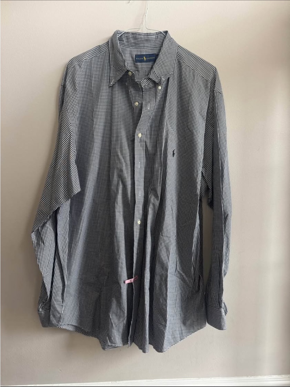 Ralph Lauren Men’s Navy and White Micro-Check Button-Down Shirt